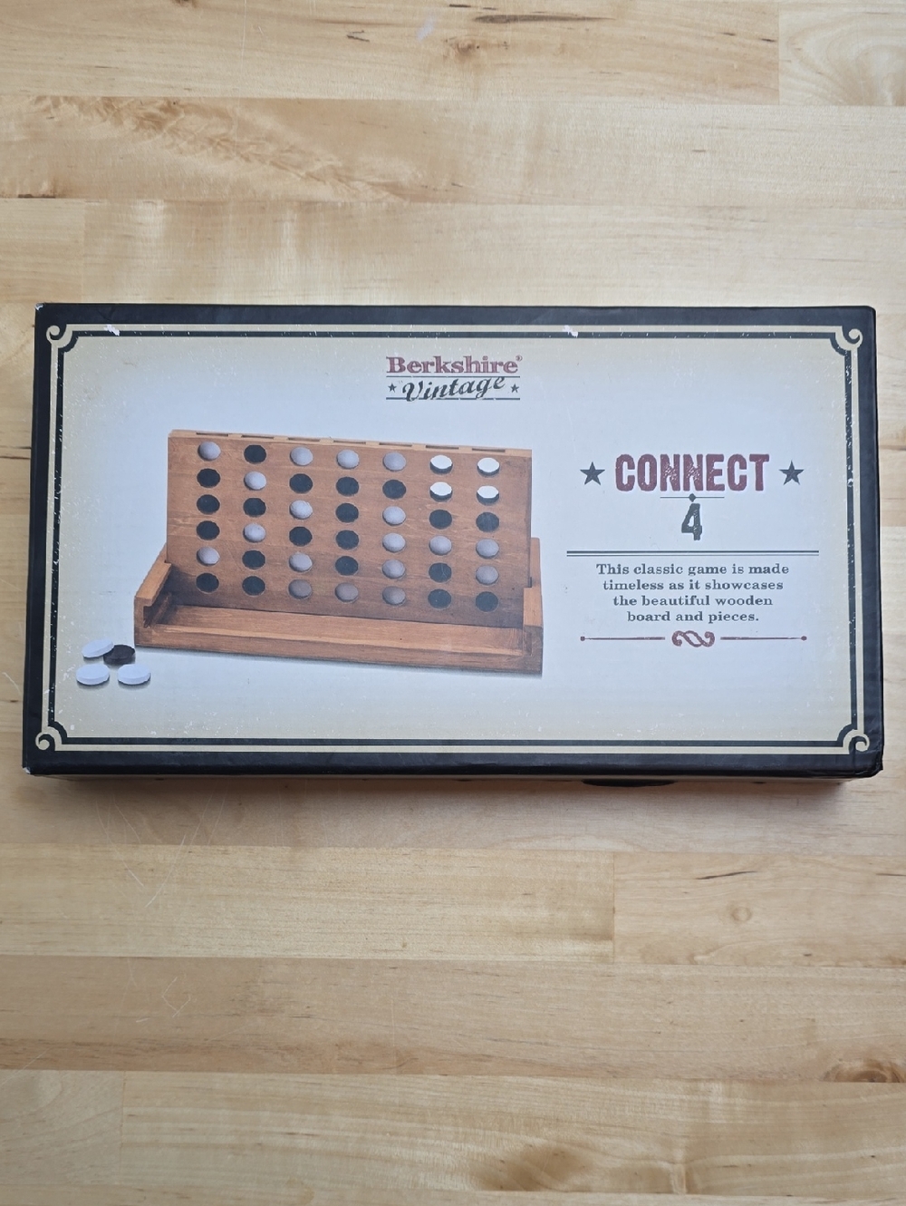 NEW Connect 4 Wooden Game - Berkshire Vintage